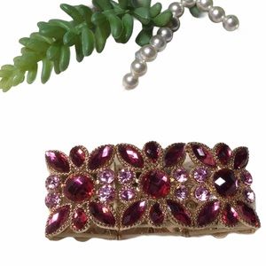 Pink gem stretch bracelet glam